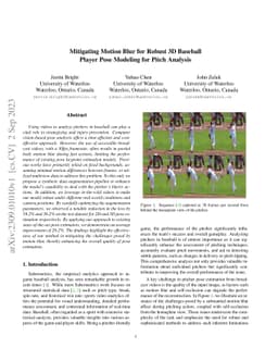 Mitigating Motion Blur for Robust 3D Baseball Player Pose Modeling for
  Pitch Analysis