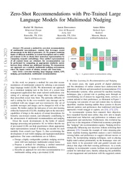 Zero-Shot Recommendations with Pre-Trained Large Language Models for
  Multimodal Nudging