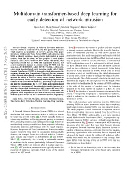 Multidomain transformer-based deep learning for early detection of
  network intrusion
