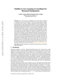 Stabilize to Act: Learning to Coordinate for Bimanual Manipulation
