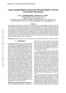 Large Language Models for Generative Recommendation: A Survey and
  Visionary Discussions