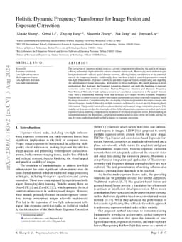 Holistic Dynamic Frequency Transformer for Image Fusion and Exposure
  Correction