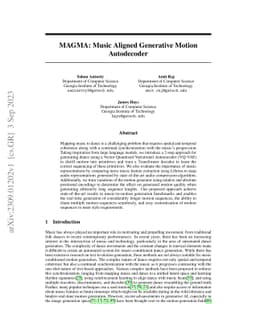 MAGMA: Music Aligned Generative Motion Autodecoder