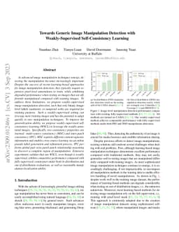 Towards Generic Image Manipulation Detection with Weakly-Supervised
  Self-Consistency Learning