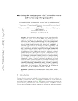 Outlining the design space of eXplainable swarm (xSwarm): experts
  perspective