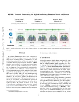 MDSC: Towards Evaluating the Style Consistency Between Music and Dance