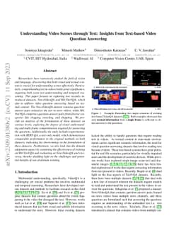 Understanding Video Scenes through Text: Insights from Text-based Video
  Question Answering