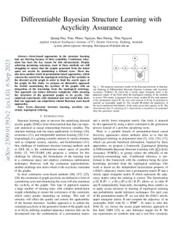 Differentiable Bayesian Structure Learning with Acyclicity Assurance