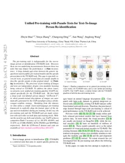 Unified Pre-training with Pseudo Texts for Text-To-Image Person
  Re-identification