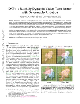 DAT++: Spatially Dynamic Vision Transformer with Deformable Attention