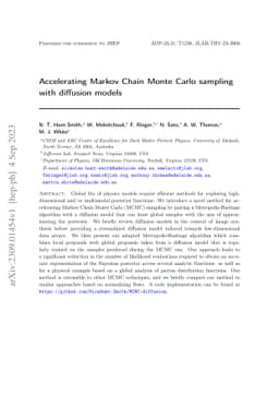Accelerating Markov Chain Monte Carlo sampling with diffusion models