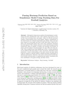 Passing Heatmap Prediction Based on Transformer Model and Tracking Data