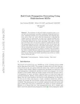 Rail Crack Propagation Forecasting Using Multi-horizons RNNs