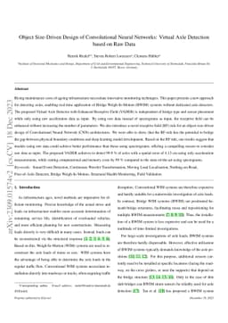 Object Size-Driven Design of Convolutional Neural Networks: Virtual Axle
  Detection based on Raw Data