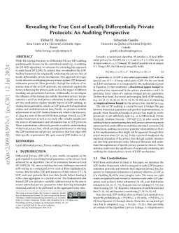 Revealing the True Cost of Locally Differentially Private Protocols: An
  Auditing Perspective