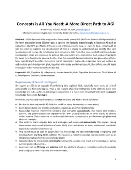 Concepts is All You Need: A More Direct Path to AGI