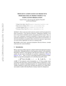 Efficient computation of predictive probabilities in probit models via
  expectation propagation