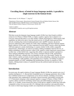 Unveiling Theory of Mind in Large Language Models: A Parallel to Single
  Neurons in the Human Brain