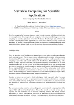 Serverless Computing for Scientific Applications