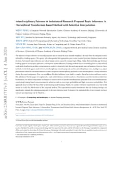 Interdisciplinary Fairness in Imbalanced Research Proposal Topic
  Inference: A Hierarchical Transformer-based Method with Selective
  Interpolation