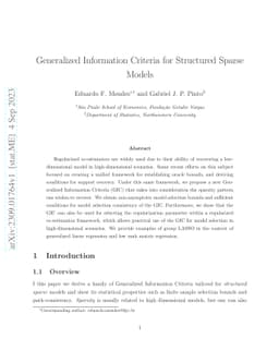 Generalized Information Criteria for Structured Sparse Models