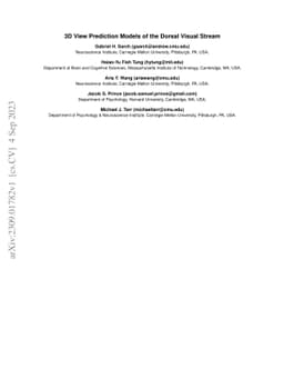 3D View Prediction Models of the Dorsal Visual Stream
