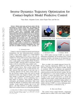 Inverse Dynamics Trajectory Optimization for Contact-Implicit Model Predictive Control