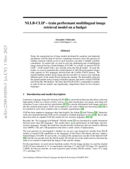 NLLB-CLIP -- train performant multilingual image retrieval model on a
  budget