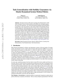 Task Generalization with Stability Guarantees via Elastic Dynamical
  System Motion Policies