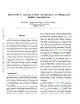 SyntheWorld: A Large-Scale Synthetic Dataset for Land Cover Mapping and
  Building Change Detection