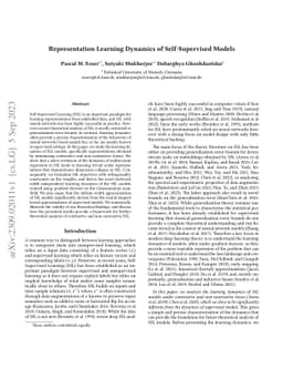 Representation Learning Dynamics of Self-Supervised Models