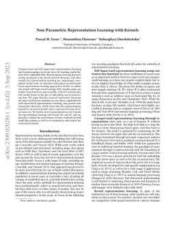 Non-Parametric Representation Learning with Kernels