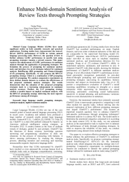 Enhance Multi-domain Sentiment Analysis of Review Texts through
  Prompting Strategies