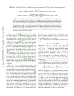 Machine learning of network inference enhancement from noisy
  measurements