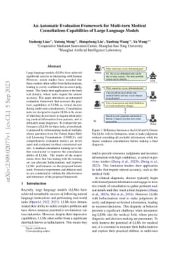 An Automatic Evaluation Framework for Multi-turn Medical Consultations
  Capabilities of Large Language Models