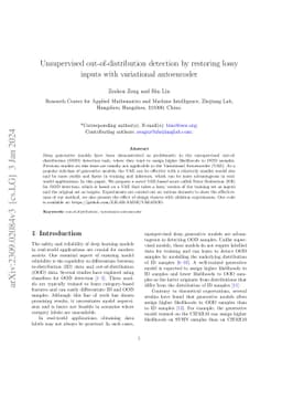 Unsupervised Out-of-Distribution Detection by Restoring Lossy Inputs
  with Variational Autoencoder