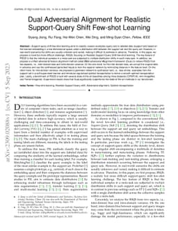 Dual Adversarial Alignment for Realistic Support-Query Shift Few-shot
  Learning