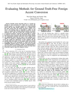 Evaluating Methods for Ground-Truth-Free Foreign Accent Conversion