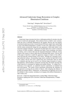 Advanced Underwater Image Restoration in Complex Illumination Conditions