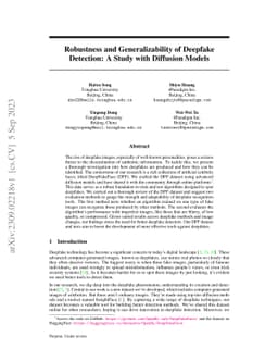 Robustness and Generalizability of Deepfake Detection: A Study with
  Diffusion Models