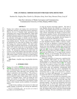 FSD: An Initial Chinese Dataset for Fake Song Detection