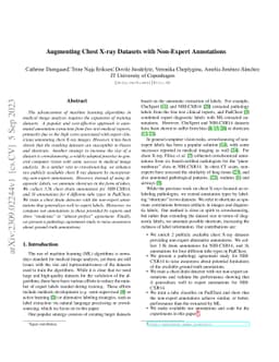 Augmenting Chest X-ray Datasets with Non-Expert Annotations