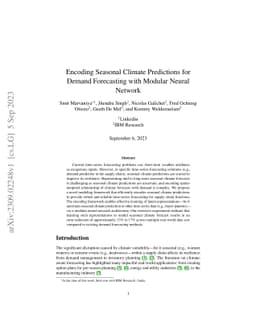 Encoding Seasonal Climate Predictions for Demand Forecasting with
  Modular Neural Network