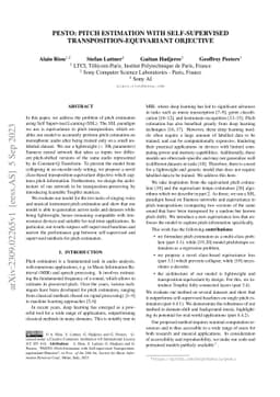 PESTO: Pitch Estimation with Self-supervised Transposition-equivariant
  Objective