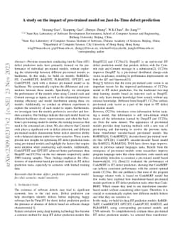 A study on the impact of pre-trained model on Just-In-Time defect
  prediction