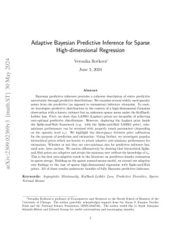 Adaptive Bayesian Predictive Inference in High-dimensional Regerssion
