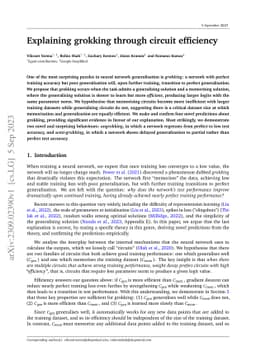 Explaining grokking through circuit efficiency