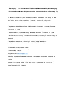 Developing A Fair Individualized Polysocial Risk Score (iPsRS) for
  Identifying Increased Social Risk of Hospitalizations in Patients with Type 2
  Diabetes (T2D)