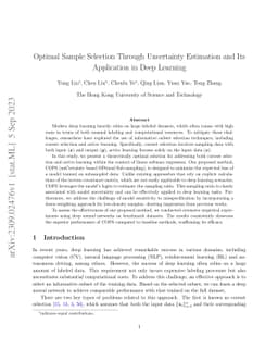 Optimal Sample Selection Through Uncertainty Estimation and Its
  Application in Deep Learning