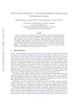 Do You Trust ChatGPT? -- Perceived Credibility of Human and AI-Generated
  Content